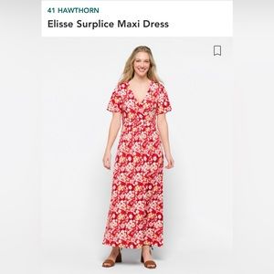 41 Hawthorn Elisse Surplice Maxi Dress Size L